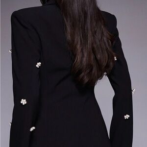 ASOS Black Jacket with Pearl Embellishments